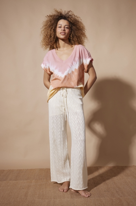 Pantalon en maille écru