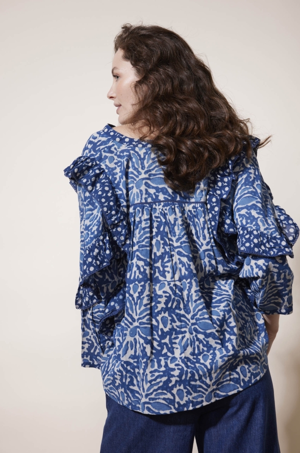 Blouse imprimé Damud bleu