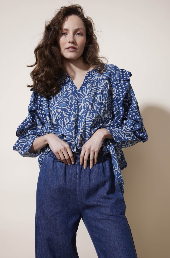 Blouse imprimé Damud bleu