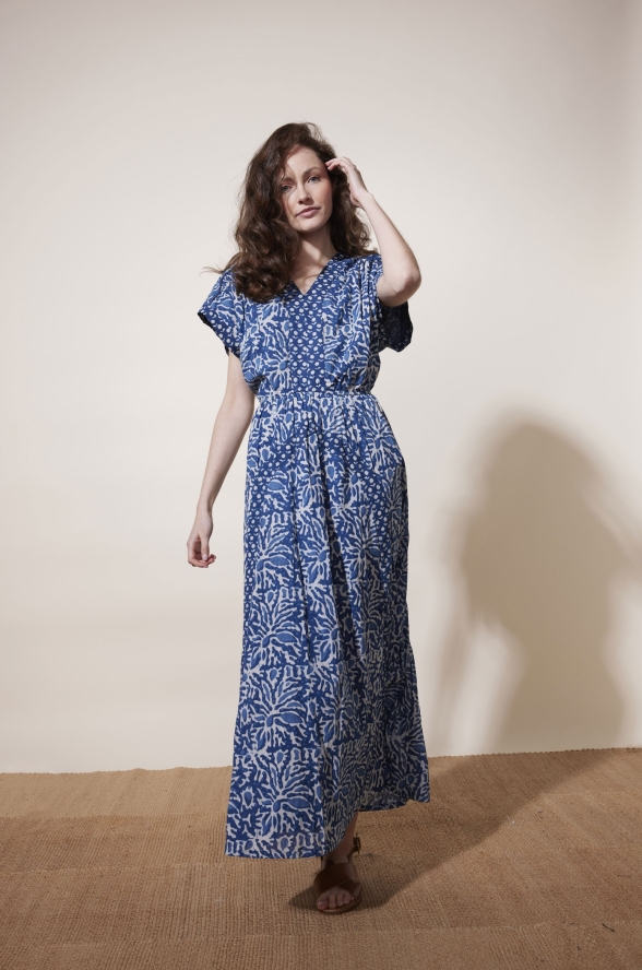 Robe longue Dishka bleu